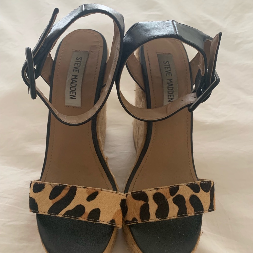 Steve Madden cheetah print wedges
